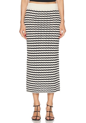 A.L.C. Alexis Skirt in Parchment & Navy Stripe - Navy. Size M (also in L).