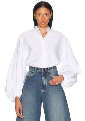 ALAÃA ALAÎªA Balloon Shirt in Blanc - White. Size 40 (also in ).