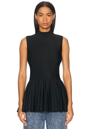 ALAÃA Godet Top in Noir Alaia - Black. Size 36 (also in ).