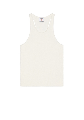 Casablanca Boucle Ribbed Vest in White - Cream. Size S (also in ).