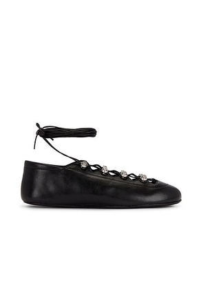 Alexander Wang Vyolette Lace Up Flat in Black - Black. Size 36.5 (also in ).