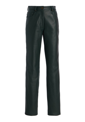 Sergio Hudson Straight-Leg Leather Pants - Moda Operandi
