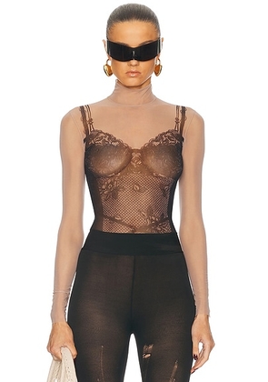 Balenciaga Lingerie Top in Black & Light Beige - Black,Nude. Size M (also in L).