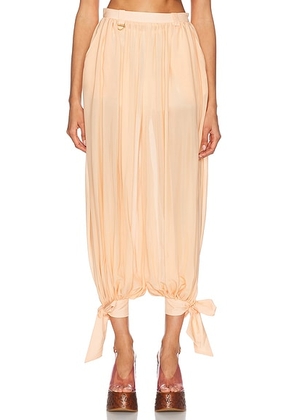 Chloe Ribbon Tied Trouser in Apricot Pink - Peach. Size 36 (also in 34, 40, 42).