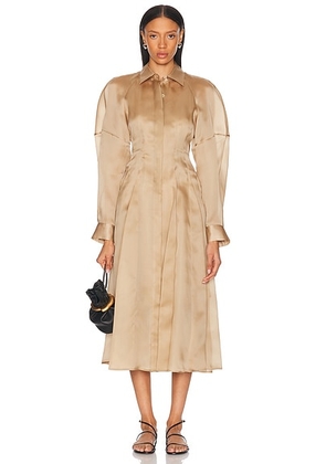 AnOnlyChild Porta Dress in Khaki - Tan. Size S (also in L, XS).