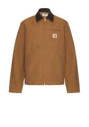 Carhartt WIP Detroit Jacket in Rinsed Hamilton Brown & Tobacco - Brown. Size M (also in L, S, XL/1X).