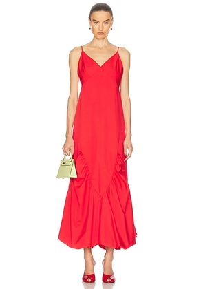 AnOnlyChild Lucia Slip Dress in Red - Red. Size M (also in L, S, XS).