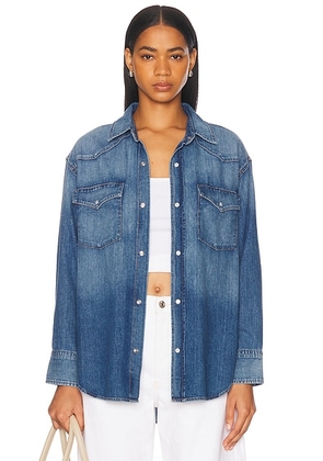 Citizens of Humanity Kayla Western Shirt in Douro - Blue. Size L (also in M, S, XL, XS).