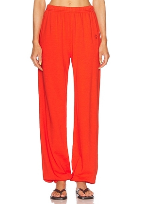 Eterne Boyfriend Lightweight French Terry Pocket Sweatpant in Poppy - Red. Size XL (also in ).