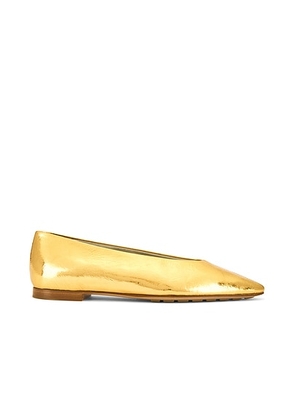 Bottega Veneta Ballet Flat in Gold - Metallic Gold. Size 38 (also in 37, 39, 40).