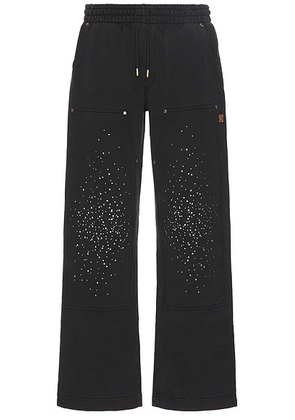 Casablanca La Premonition Hotfix Printed Workwear Jogger in La Premonition - Black. Size S (also in L).