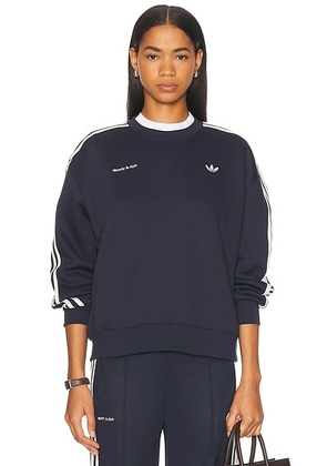 Adidas Originals x Sporty & Rich Crewneck Sweatshirt in Blue - Blue. Size M (also in L, S, XS).
