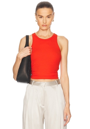 Eterne High Neck Fitted Tank Top in Poppy - Red. Size S (also in L, XL).