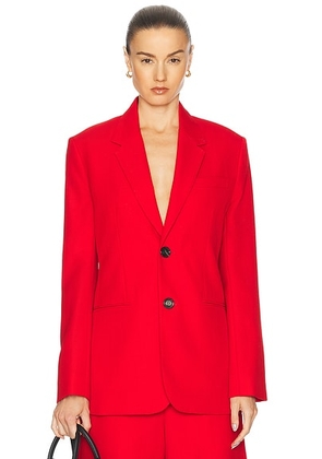 AMI Paris Semi Lined Blazer in Poppy - Red. Size 36 (also in 34, 38, 40).