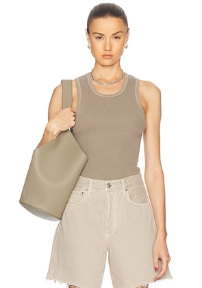 Citizens of Humanity Inez Waffle Tank Top in Bezal - Sage. Size XL (also in L, XS).