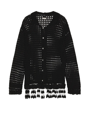 BODE Blossom Crochet Shirt in Black - Black. Size M (also in ).