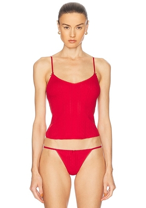 Cou Cou Intimates The Long Cami Top in Cherry Red - Red. Size M (also in L, S, XL, XS).