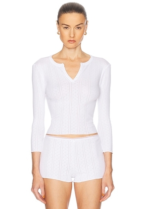 Cou Cou Intimates The Baby Henley Top in White - White. Size XS (also in ).