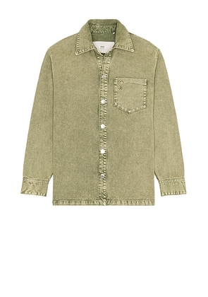 AMI Paris ADC Overshirt in Laurel - Green. Size M (also in L, XL/1X).