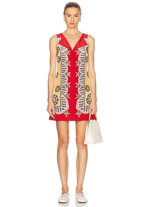 BODE Bricolage Dress in Red Multi - Red. Size 2 (also in 0, 6).