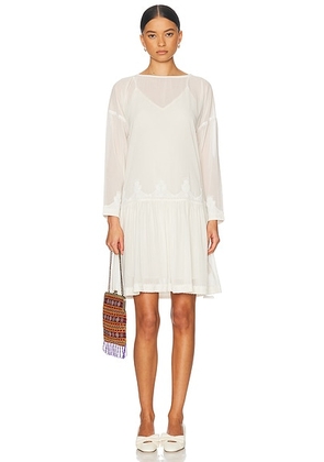 BODE Salt Marsh Dress in Cream & White - Cream. Size 6 (also in 4).