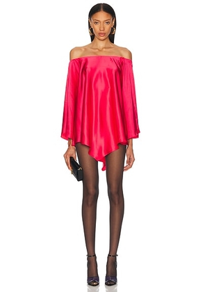 Alexandre Vauthier Satin Mini Dress in Raspberry Pink - Pink. Size 42 (also in 36, 44).