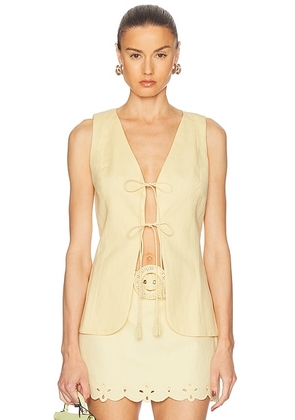 HEMANT AND NANDITA Nain Vest in Yellow - Yellow. Size XL (also in L).