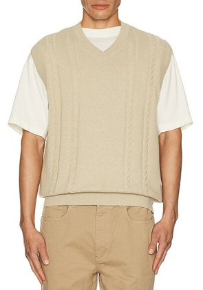 Barbour Navar Knitted Vest in Washed Stone - Brown. Size S (also in ).