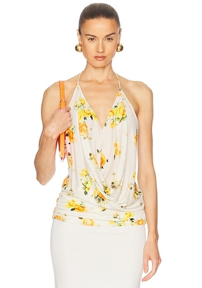 Acne Studios Tikata Top in Orange & White - White,Orange. Size 40 (also in 38, 42).