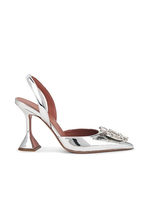 AMINA MUADDI Begum 95 Mirror Sling Pump in Silver - Metallic Silver. Size 37 (also in 36, 36.5).