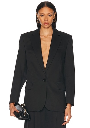 Alexandre Vauthier Satin Tailoring Blazer in Black - Black. Size 34 (also in 36, 38, 40, 42, 44).