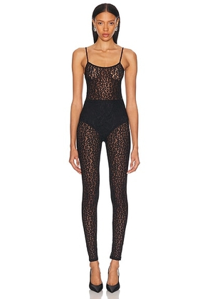 Alexandre Vauthier Panther Lace Catsuit in Black - Black. Size 36 (also in 34, 38, 40, 42).