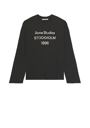 Acne Studios Edden Long Sleeve T-Shirt in Faded Black - Black. Size M (also in L).