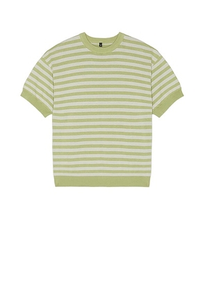 Basketcase Slink Jr Knit Tee in Green & Olive - Olive. Size XL (also in L, M).