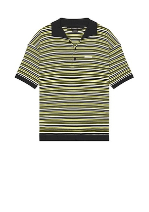 Andersson Bell Stripe Polo Sweater in Multicolor - Green. Size L (also in XL).