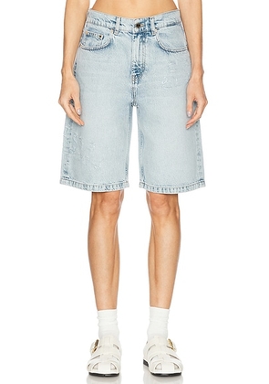 Casablanca Graffiti Skater Short in Mid Wash - Blue. Size 26 (also in 24, 28).