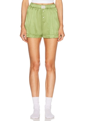Comme Si Silk Boxer Classica Short in Grass - Green. Size S (also in L, XS).