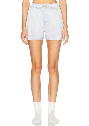 Comme Si Silk Boxer Classica Short in Glacier - Blue. Size S (also in L, XS).