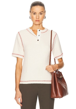 Bottega Veneta Short Sleeve Top in Chalk - White. Size M (also in L, S).
