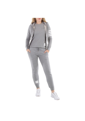 Thom Browne Grey 4-Bar Loopback Full Zip Hoodie
