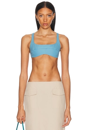 ALFIE Knot Bra Top in Heritage Blue - Blue. Size M (also in L, XS).