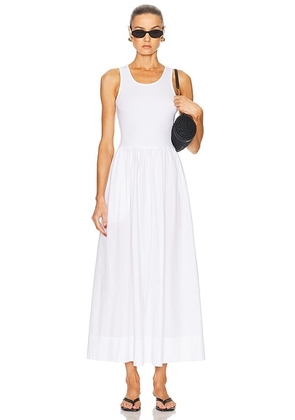 Enza Costa Cotton Resort Tank Dress in White - White. Size XL (also in S, XS).