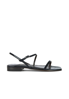 Emme Parsons Hope Sandal in Black Embossed Croc - Black. Size 37 (also in 38, 36, 40).