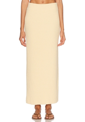 Enza Costa Boucle Knit Skirt in Bleached Sand - Cream. Size S (also in L, XS).