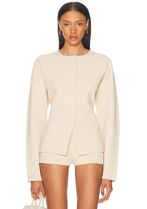 EAVES Janith Cardigan in Oyster - Ivory. Size L (also in M, XL, XS).