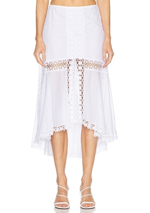 Charo Ruiz Ibiza Clair Midi Skirt in White - White. Size M (also in L, XS).