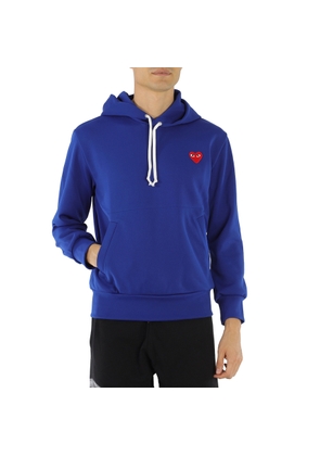 Comme Des Garcons Mens Blue Heart Applique Hoodie