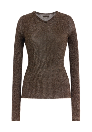 Miu Miu Lamé Ribbed-Knit Top - Moda Operandi