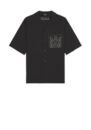 Amiri MA Outline Bowling Shirt in Black - Black. Size L (also in S).