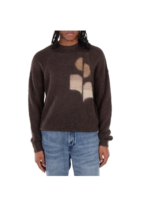 Isabel Marant Mens Brown Drany Mohair Logo Sweater